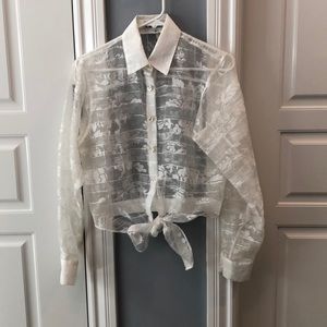 Sheer Overlay Blouse